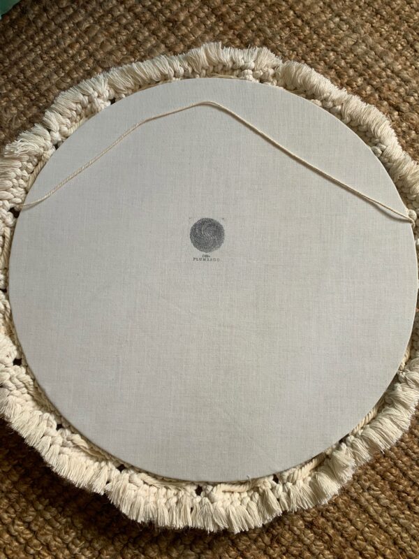 Miroir "coccinelle" grand modèle. Création artisanale en fils de coton.